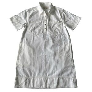 Madewell Denim Popover Mini  Dress Size M In Pure     White